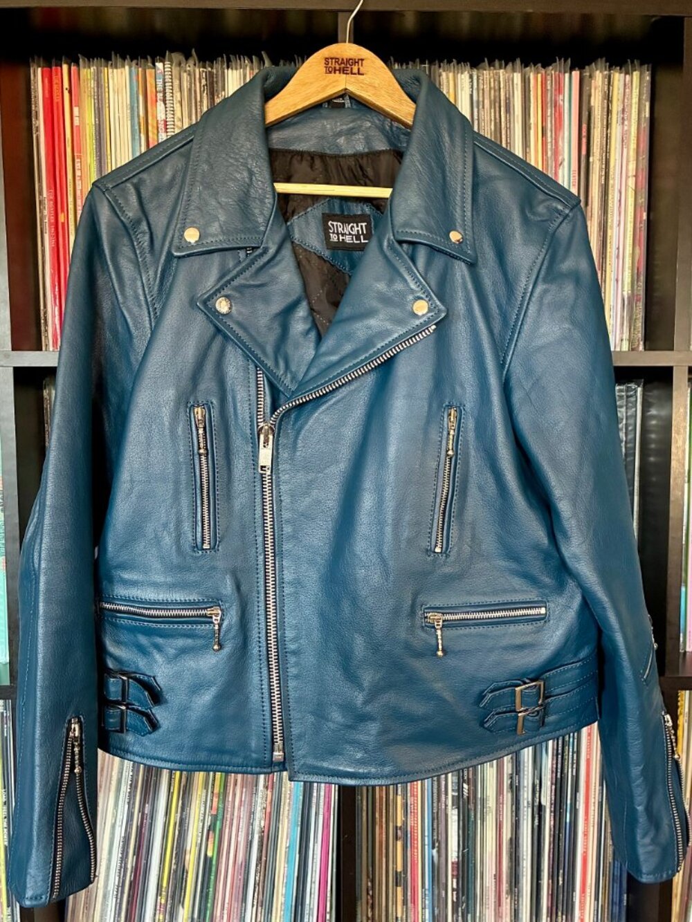 Straight To Hell Defector Leather Jacket Size 46 - Blue - Minty!